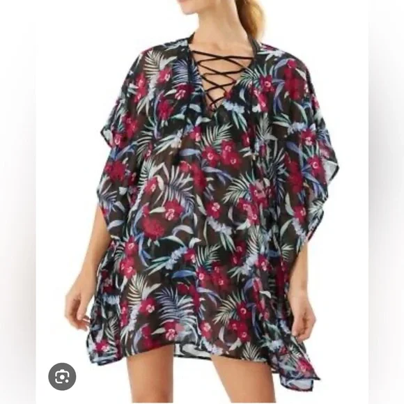 Tommy Bahama Midnight Orchid Tunic Swim Cover Up‎ Womens S/M P/M #SS500148 - Picture 8 of 8